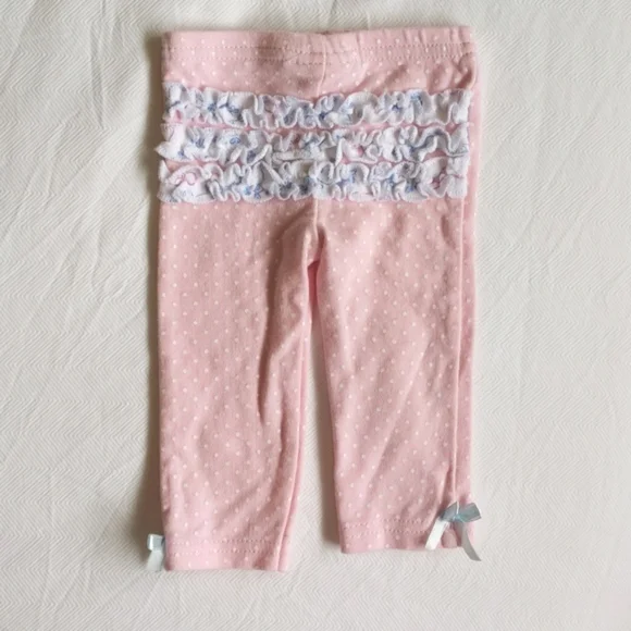 mixed brands 3-pack ruffle leggings bundle 3 months baby girl - Picture 11 of 12